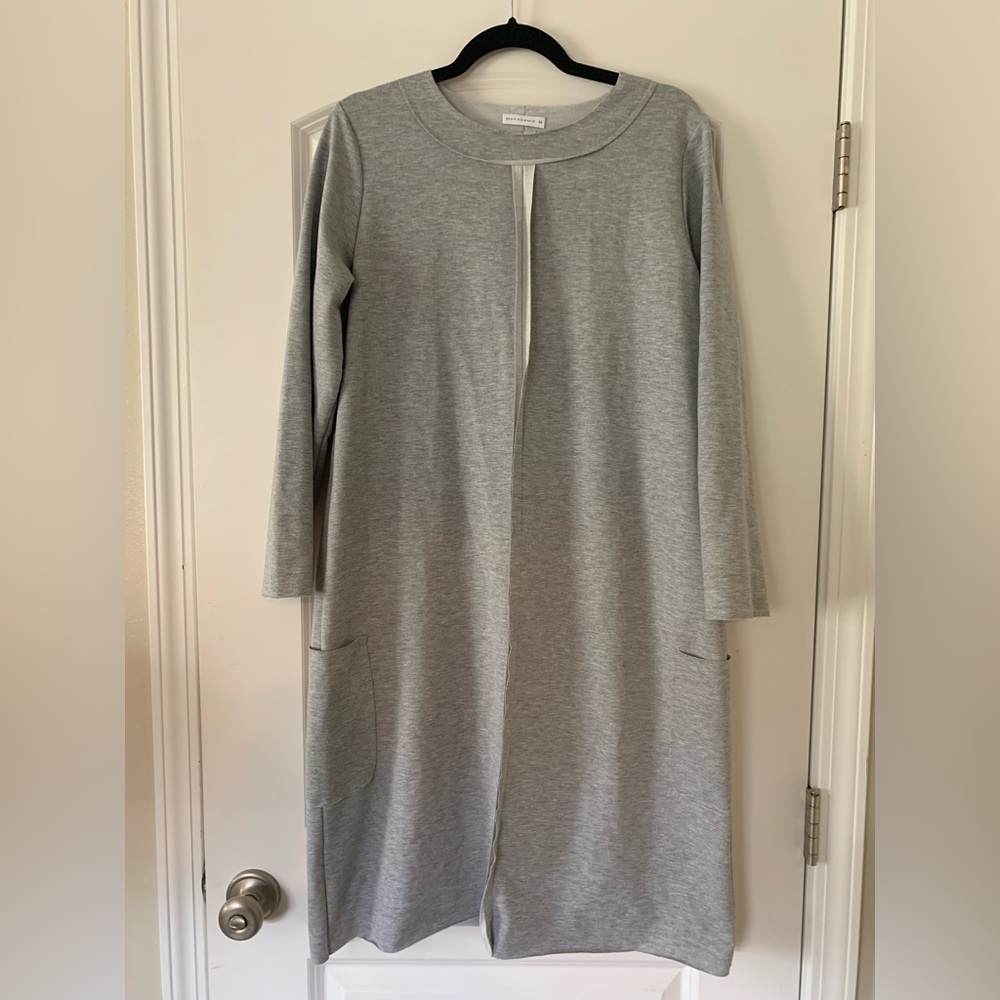 Makadamia Graphite Raw Hem Charcoal Lagenlock Shift Dress EU 46 US 16